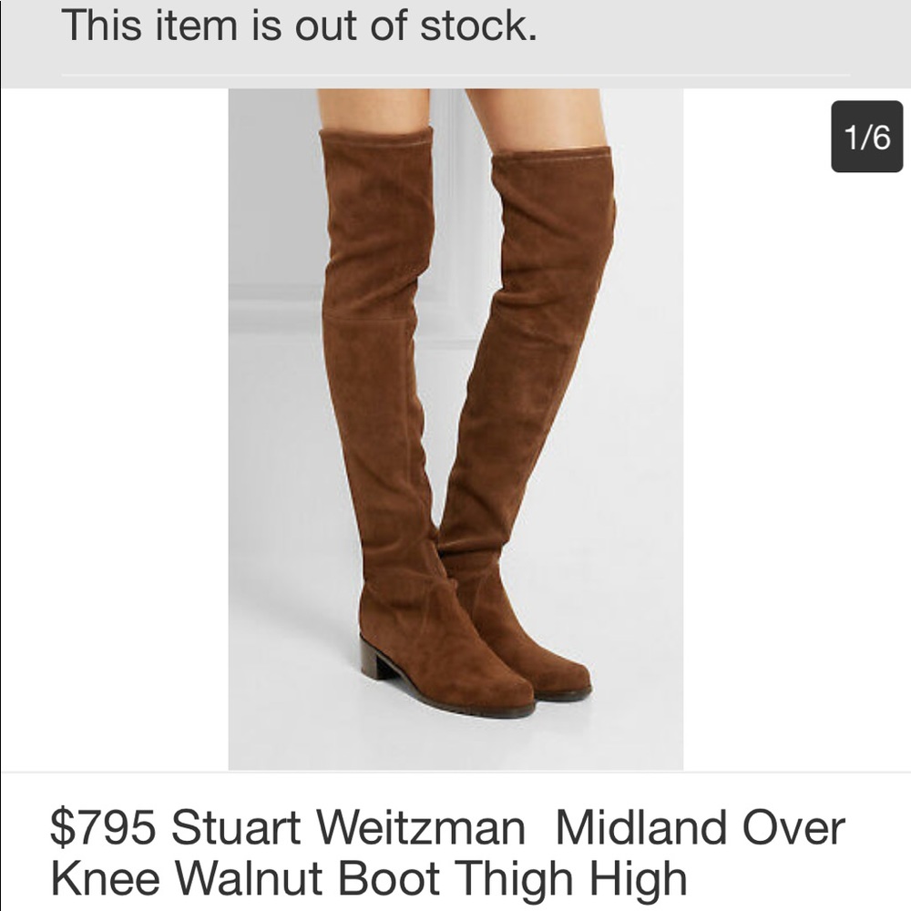 Stuart Weitzman Over the Knee Midland Boots Walnut